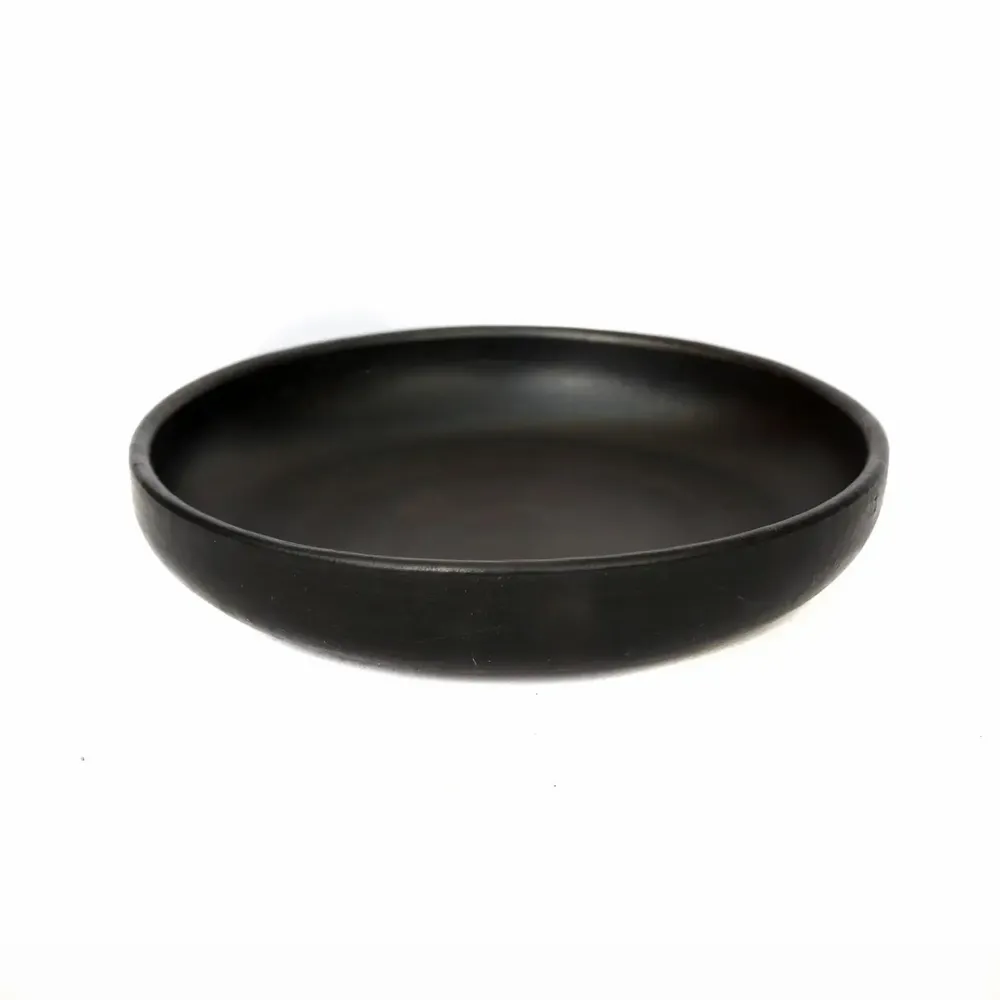 Platter and bowls - The Burned Deep Plate - Black - M - BAZAR BIZAR LIVING