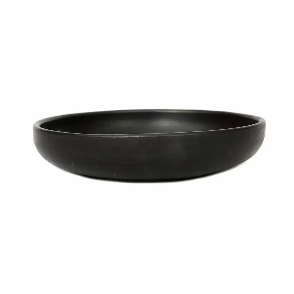 Platter and bowls - The Burned Deep Plate - Black - M - BAZAR BIZAR LIVING