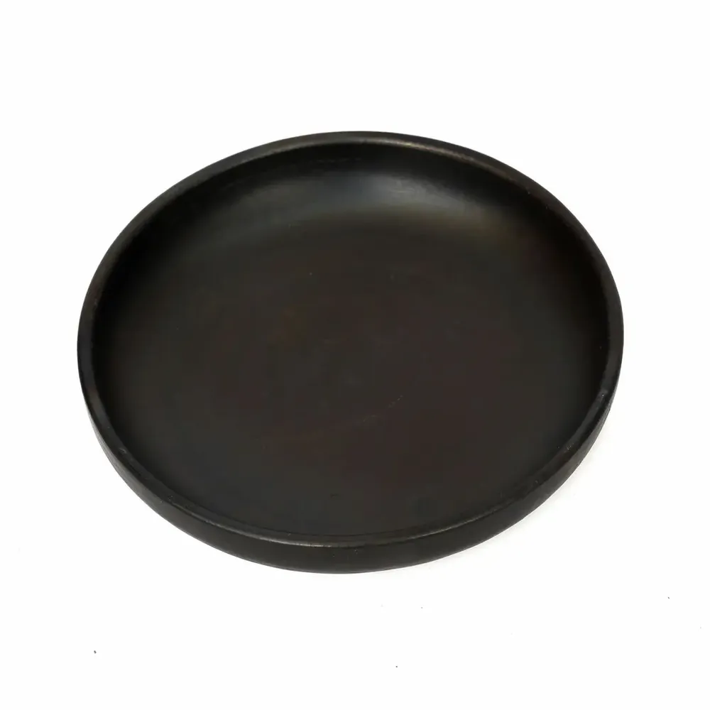 Platter and bowls - The Burned Deep Plate - Black - M - BAZAR BIZAR LIVING