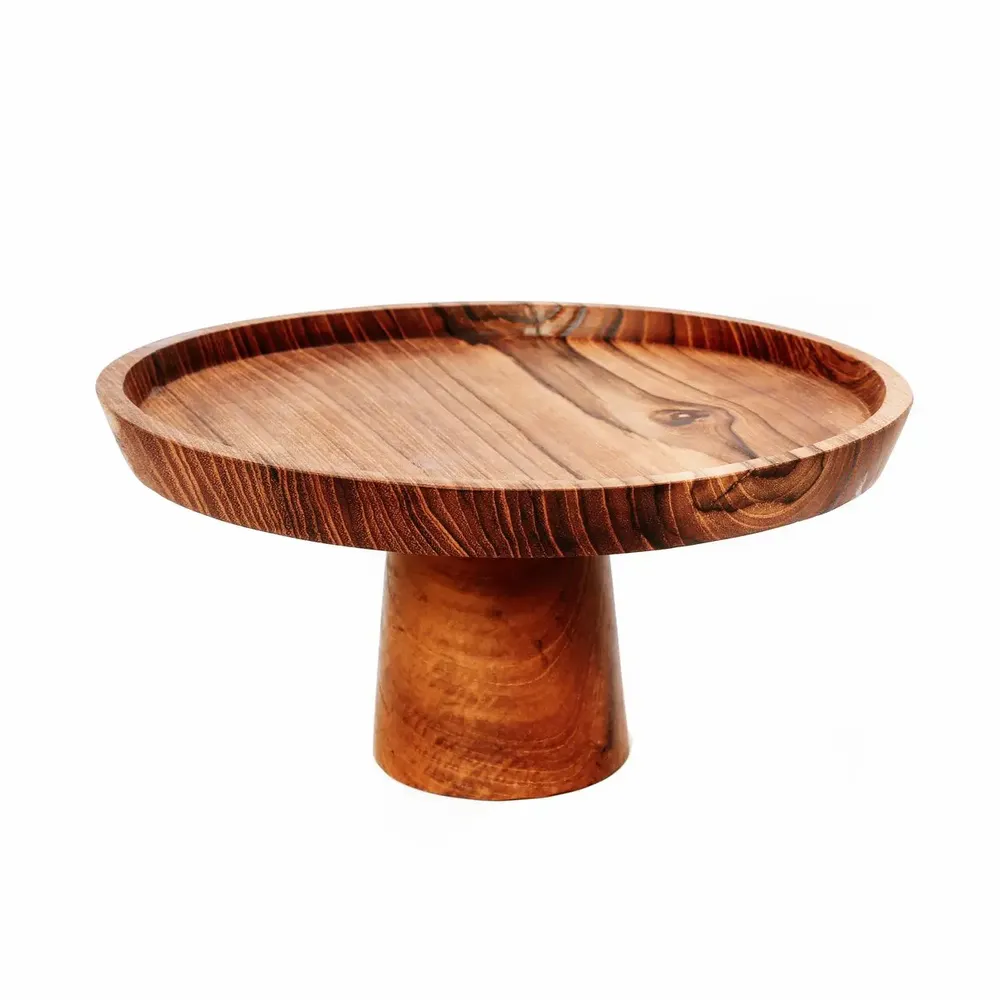 Platter and bowls - The Teak Root Cake Dish - M - BAZAR BIZAR LIVING