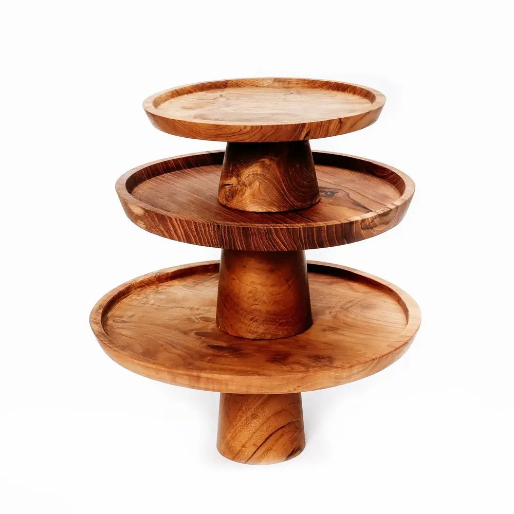 Platter and bowls - The Teak Root Cake Dish - S - BAZAR BIZAR LIVING