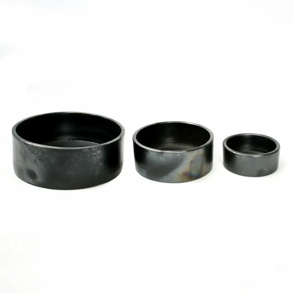 Platter and bowls - The Burned Cylinder Dish - Black - Set of 3 - BAZAR BIZAR LIVING