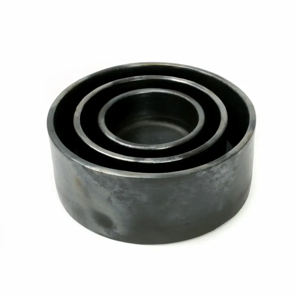 Platter and bowls - The Burned Cylinder Dish - Black - Set of 3 - BAZAR BIZAR LIVING
