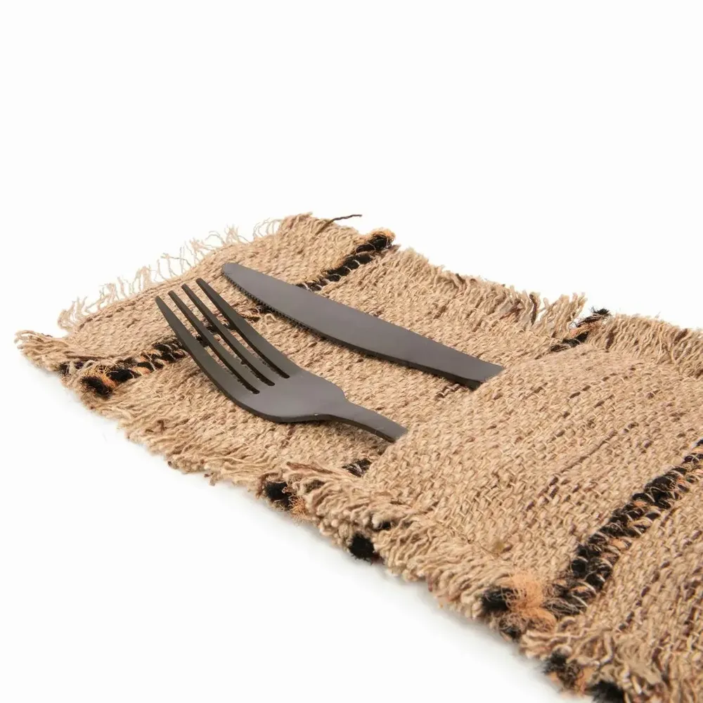 Couverts de service - Le Porte-Couverts Oh My Gee - Beige Noir - Lot De 4 - BAZAR BIZAR LIVING