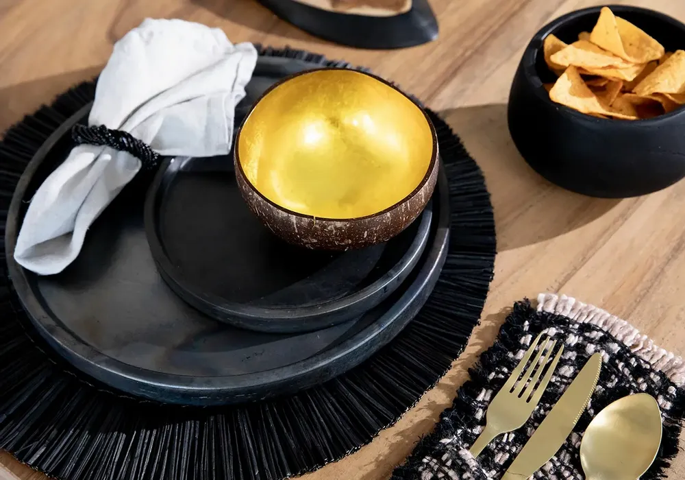 Objets de décoration - Le Rond de Serviette en Perles - Noir - Lot de 4 - BAZAR BIZAR LIVING