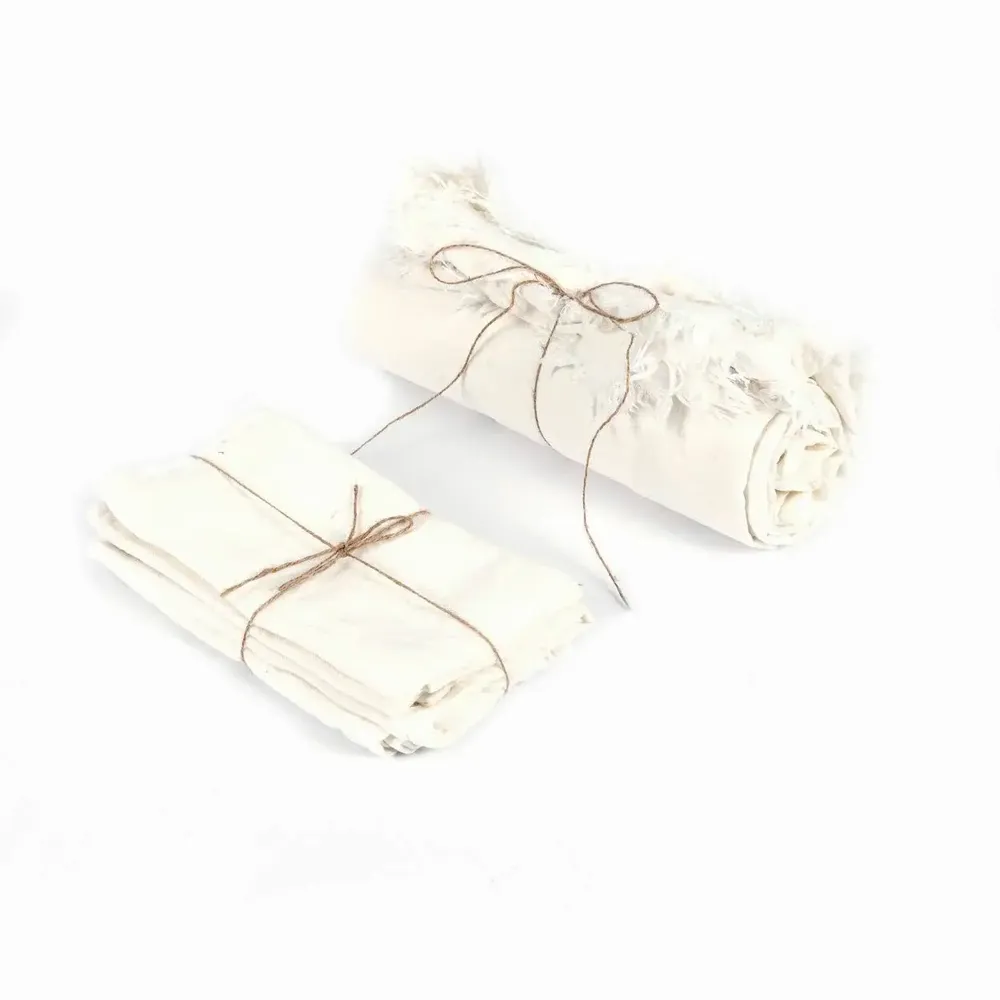 Linge de table textile - La Nappe en Lin - Blanc - 150x250 - BAZAR BIZAR LIVING