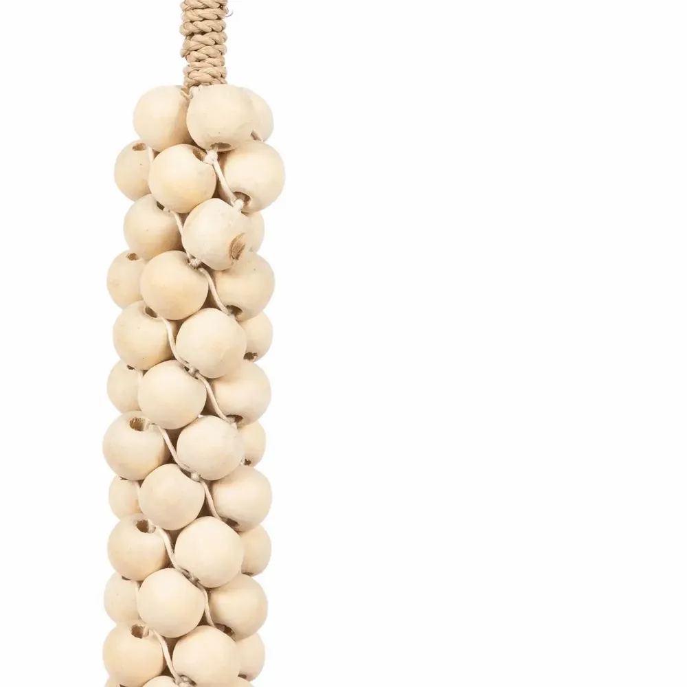 Decorative objects - The Wooden Beads with Cotton Tassel - Natural White - BAZAR BIZAR LIVING