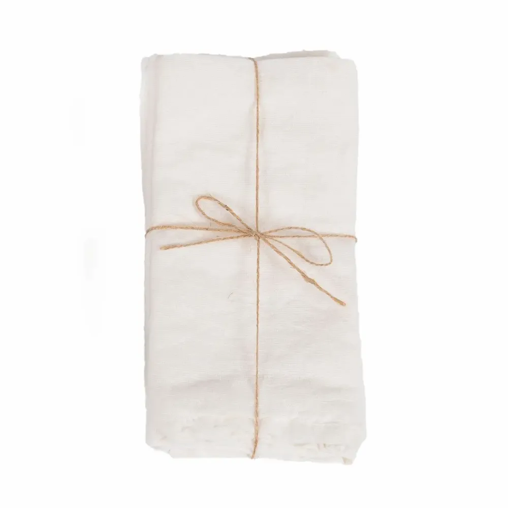 Napkins - The Linen Napkin - White - Set of 4 - BAZAR BIZAR LIVING
