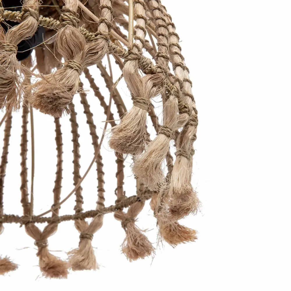 Hanging lights - The Abaca Tassel Pendant - Natural - S - BAZAR BIZAR LIVING