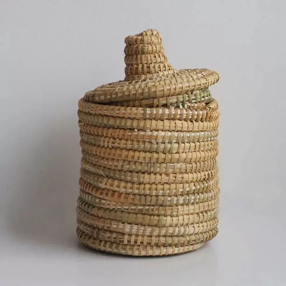 Decorative objects - Berber box in wool and natural wicker - MALOU - HYDILE