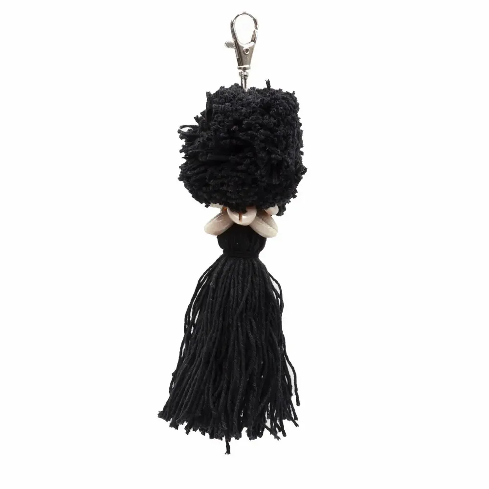 Decorative objects - The Pompom Keychain - Black - BAZAR BIZAR LIVING