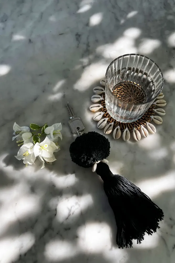 Decorative objects - The Pompom Keychain - Black - BAZAR BIZAR LIVING