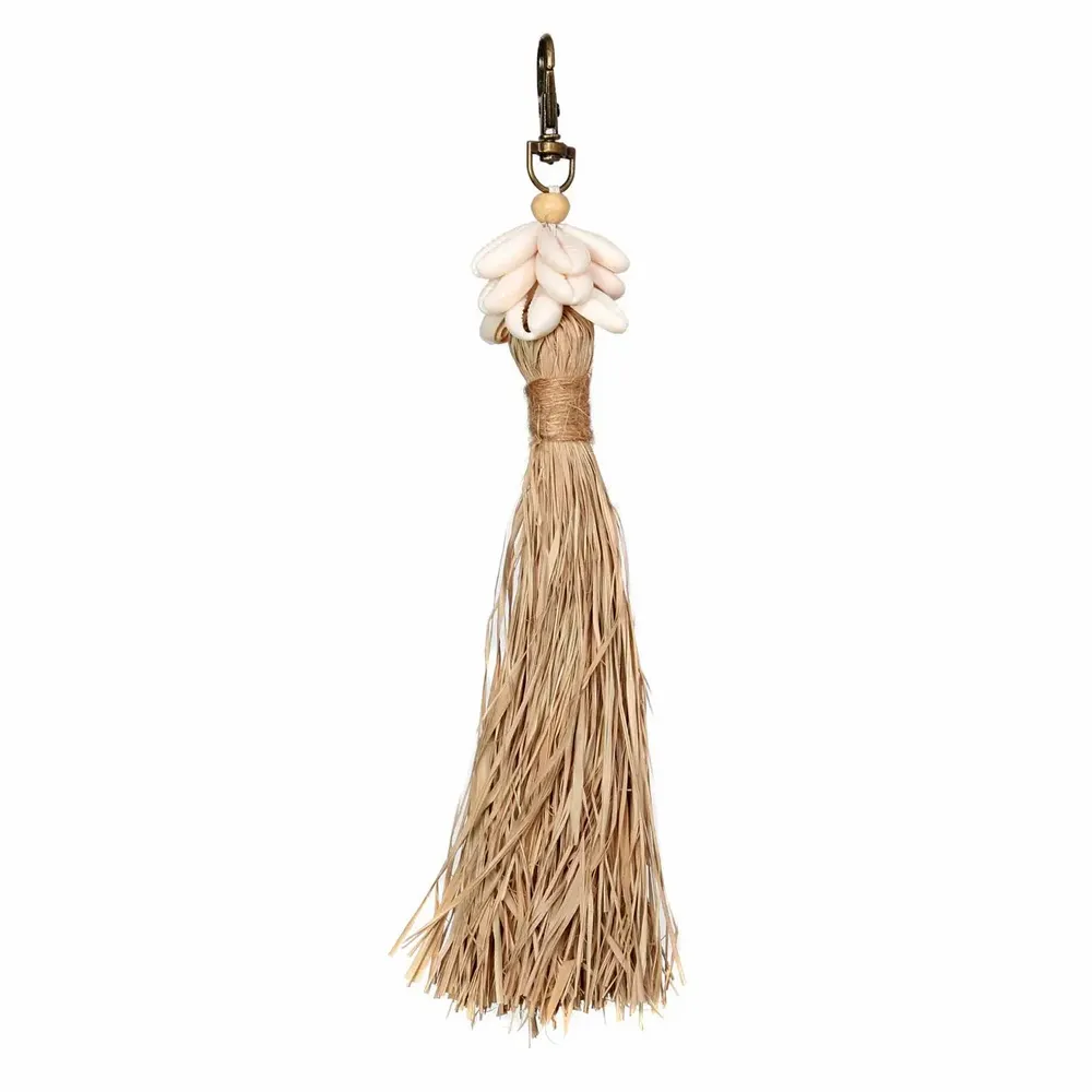 Decorative objects - The Raffia Cowrie Shell Keychain - BAZAR BIZAR LIVING