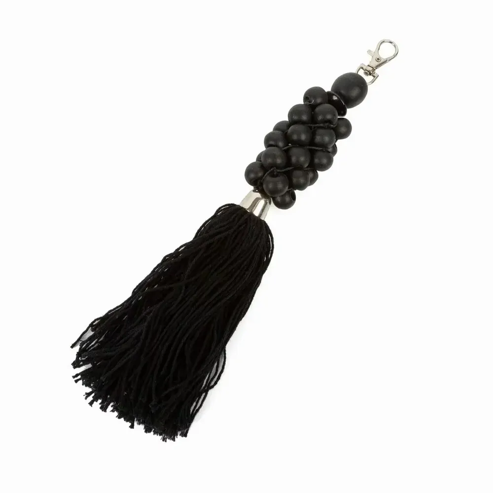 Decorative objects - The Wooden Beads Keychain - Black - BAZAR BIZAR LIVING