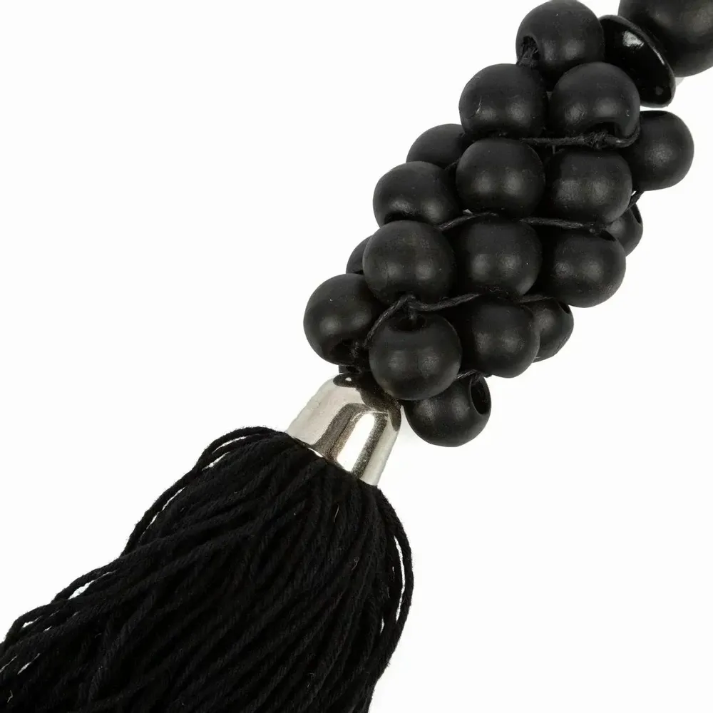 Decorative objects - The Wooden Beads Keychain - Black - BAZAR BIZAR LIVING