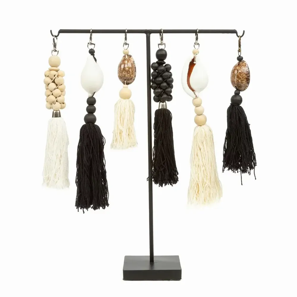 Decorative objects - The Wooden Beads Keychain - Black - BAZAR BIZAR LIVING