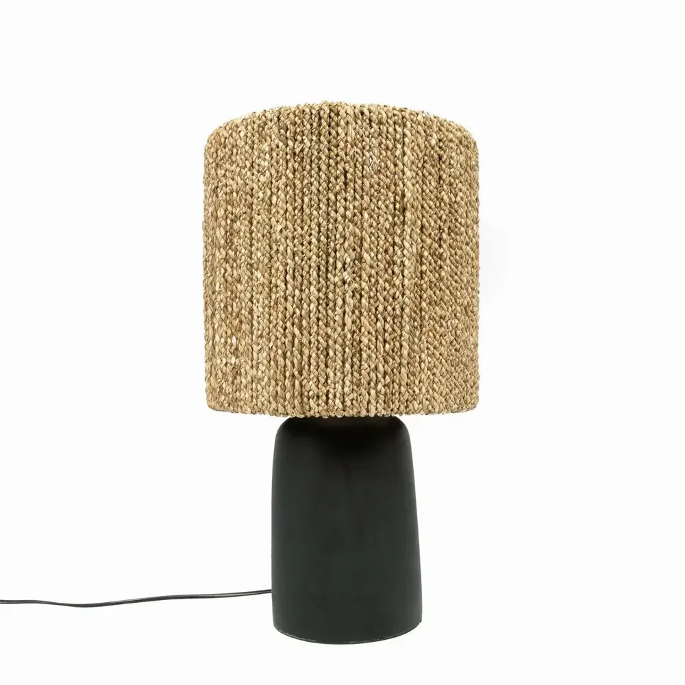 Desk lamps - The Chalki Table Lamp - Black Natural - BAZAR BIZAR LIVING