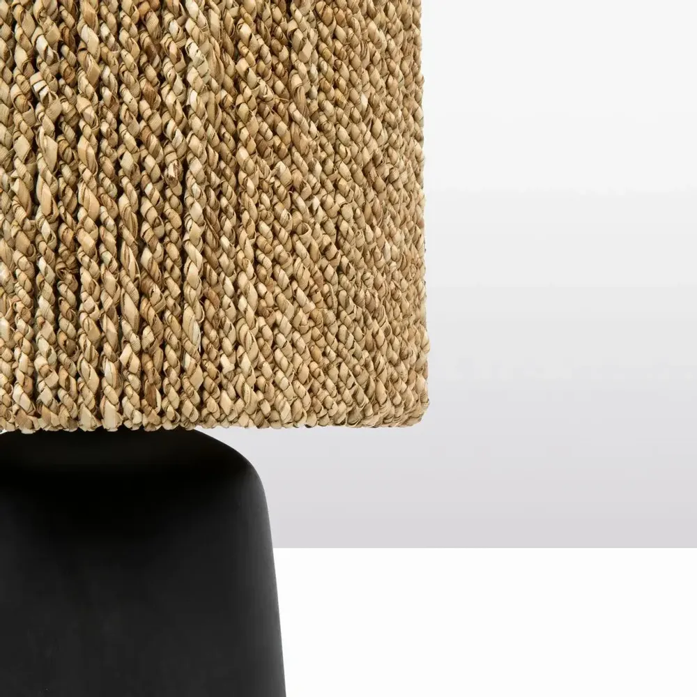 Desk lamps - The Chalki Table Lamp - Black Natural - BAZAR BIZAR LIVING