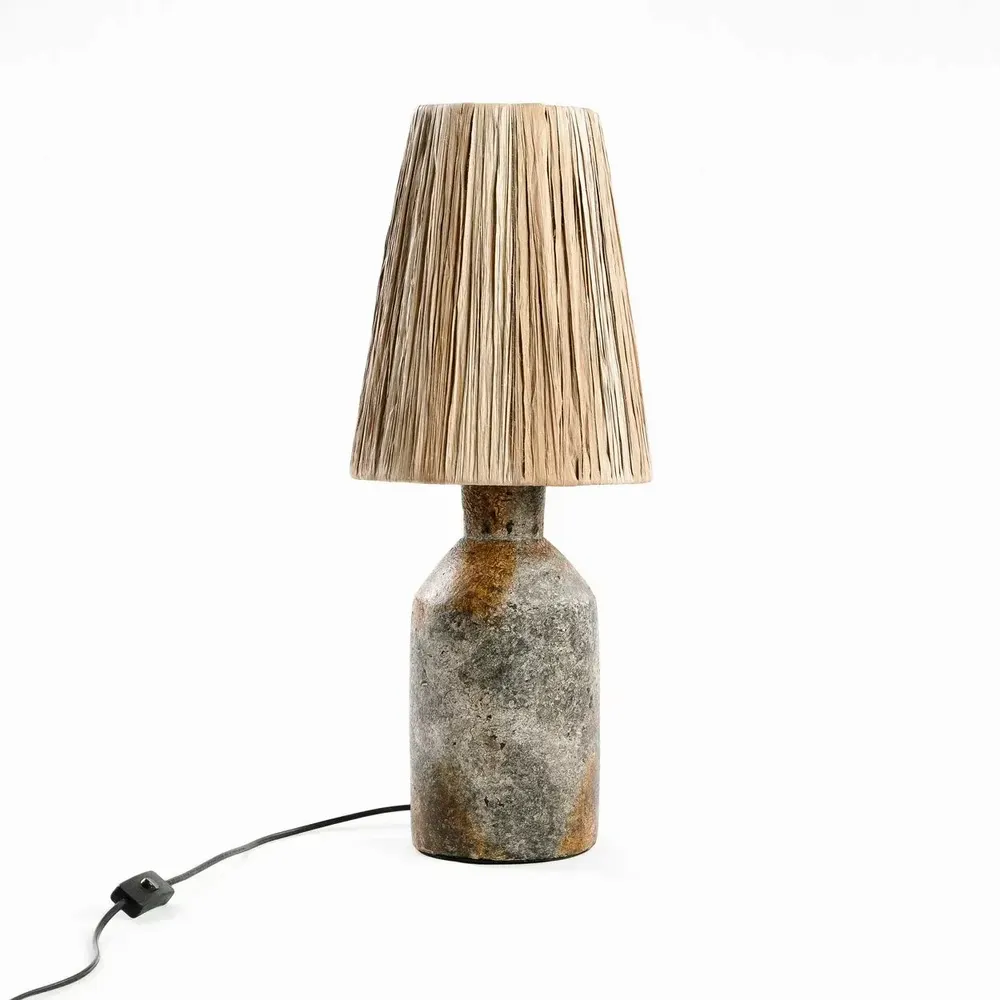Lampes de bureau - La Lampe de Table Ithaka - Gris Antique Naturel - BAZAR BIZAR LIVING