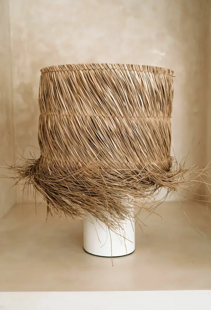 Desk lamps - The Pandan Table Lamp - White Natural - BAZAR BIZAR LIVING