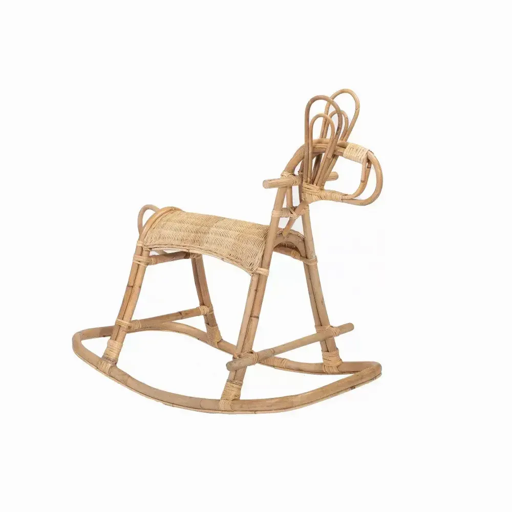 Jouets enfants - JIMY - Cheval à bascule en rotin vintage - HYDILE