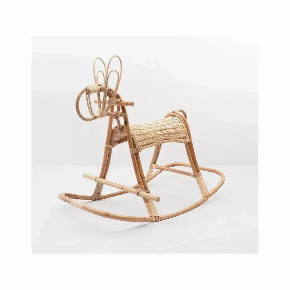 Jouets enfants - JIMY - Cheval à bascule en rotin vintage - HYDILE