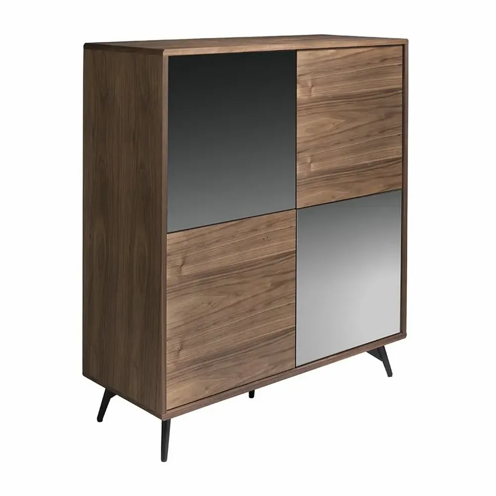 Sideboards - Walnut sideboard and black mirror glass - ANGEL CERDÁ