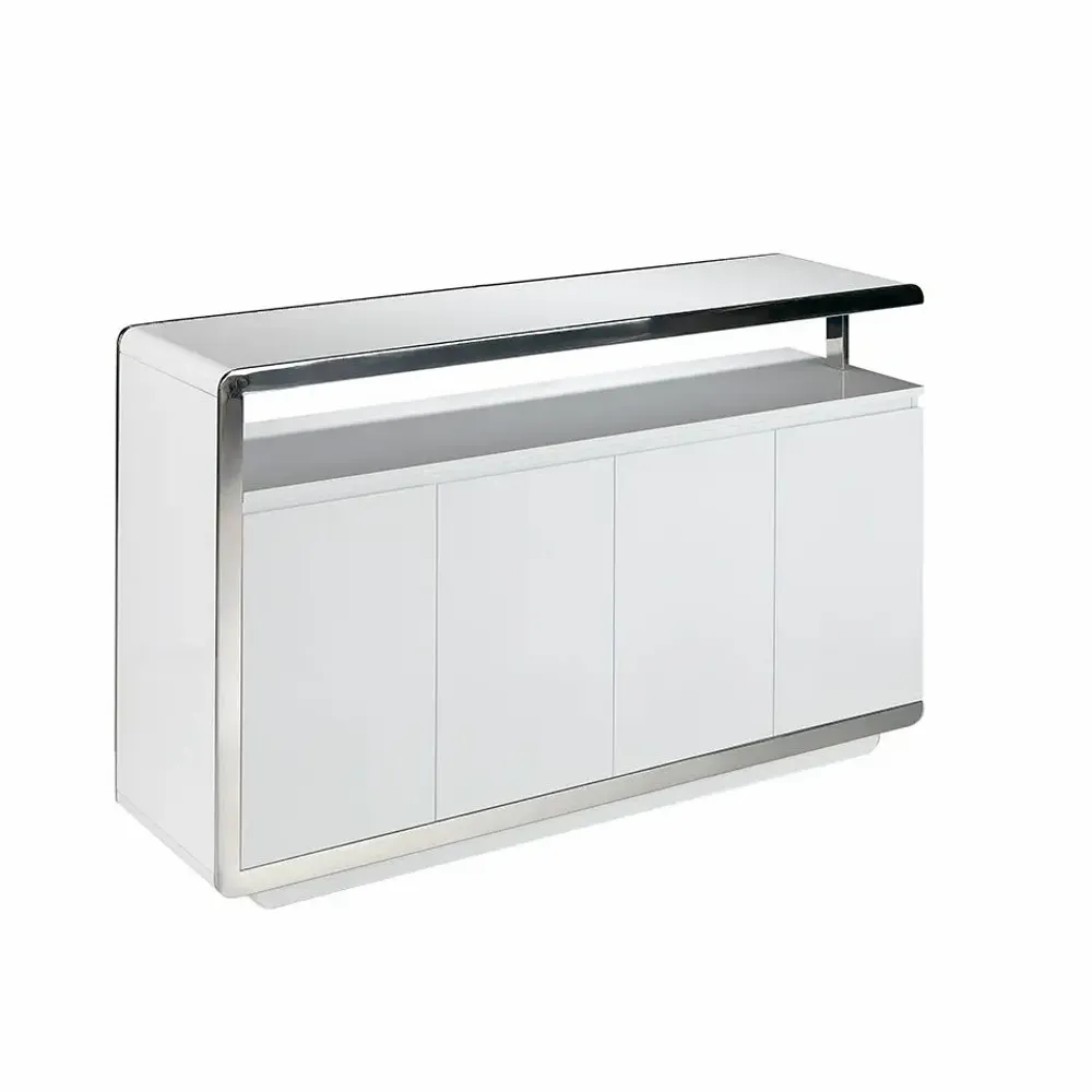 Office furniture and storage - White sideboard with steel structure - ANGEL CERDÁ