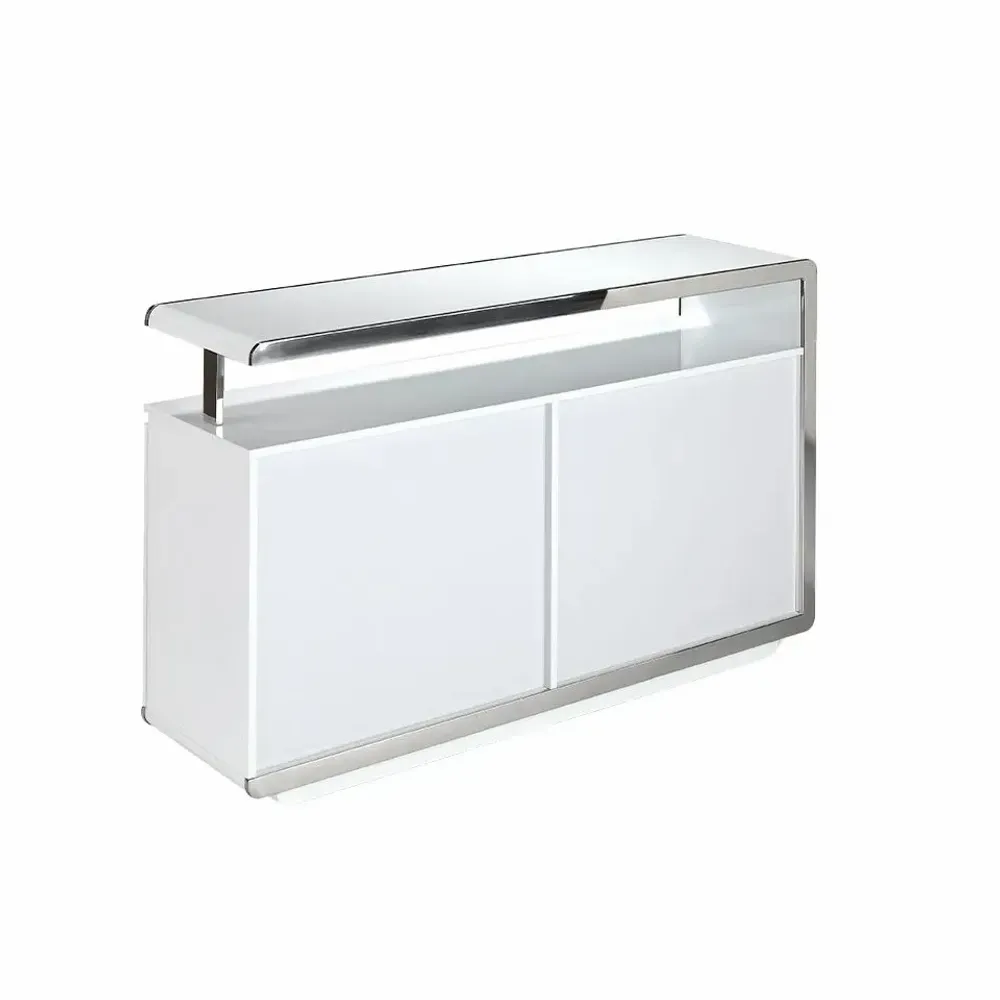 Office furniture and storage - White sideboard with steel structure - ANGEL CERDÁ