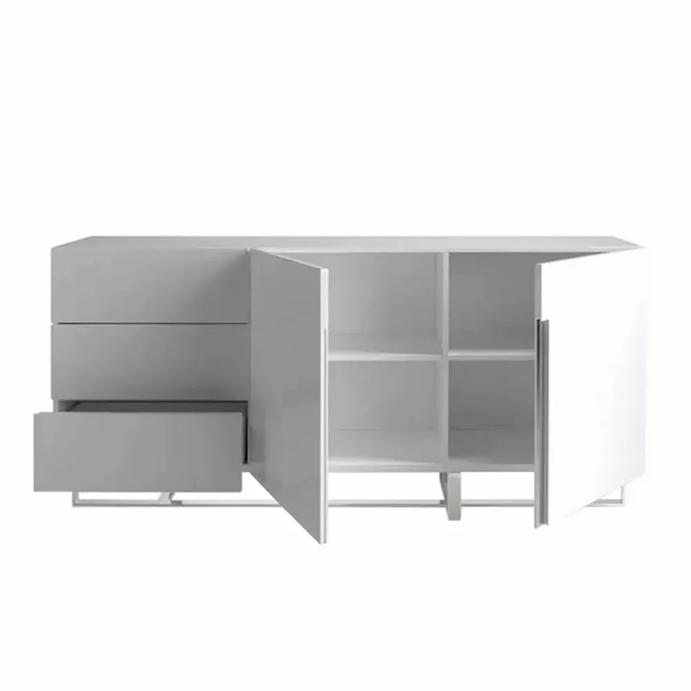 Sideboards - White sideboard with steel legs - ANGEL CERDÁ