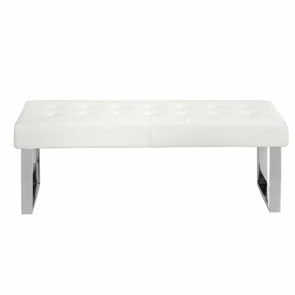 Benches - White eco-leather stool - ANGEL CERDÁ