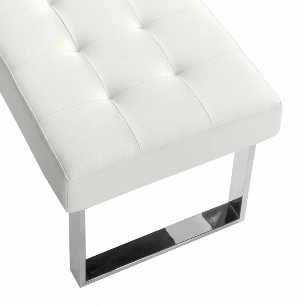 Benches - White eco-leather stool - ANGEL CERDÁ
