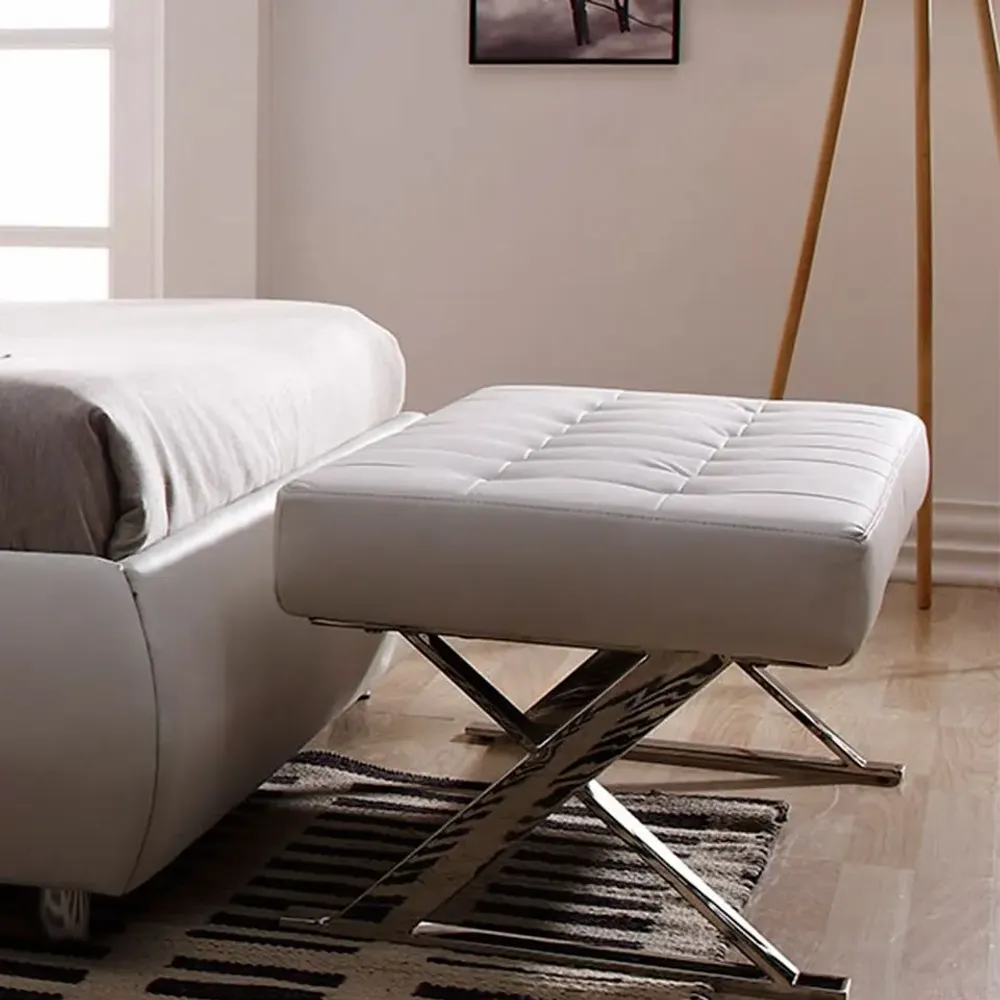 Bancs - Tabouret en similicuir blanc - ANGEL CERDÁ