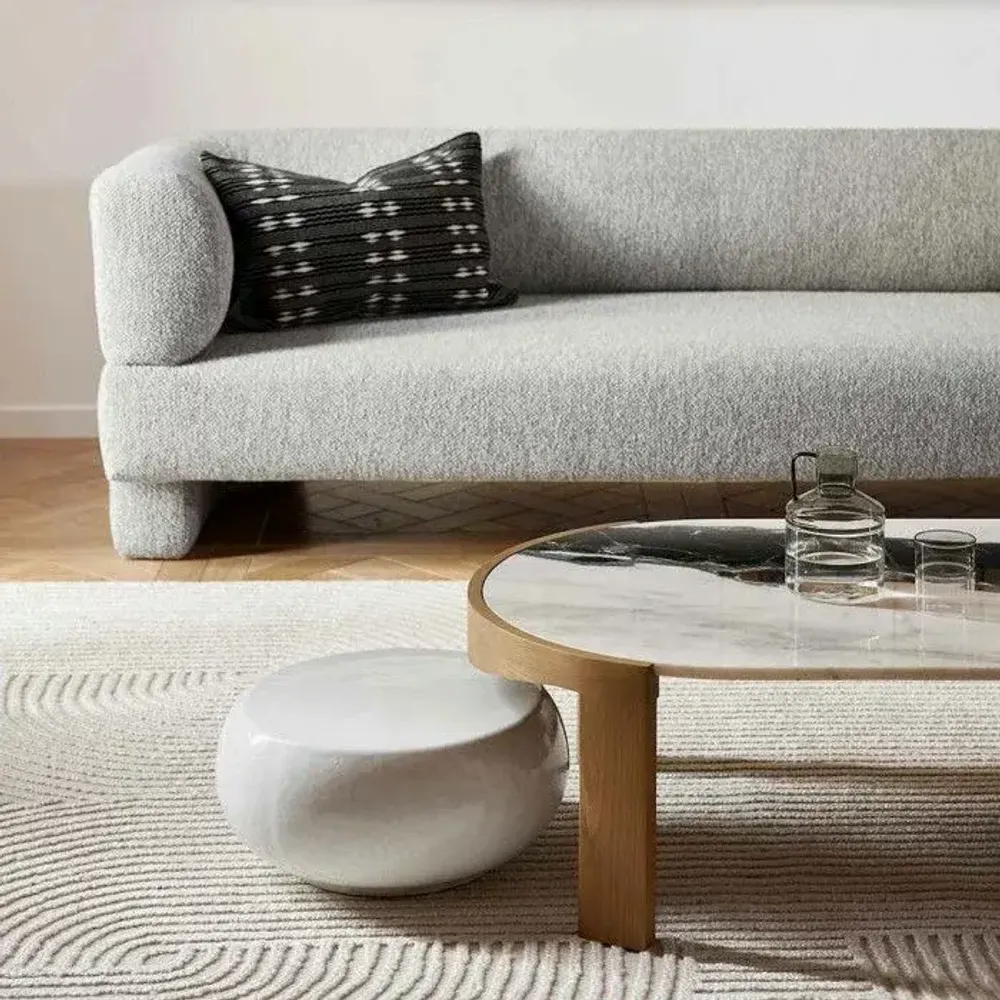Accessoires de déco extérieure - Pouf rond en céramique GALET - CFOC