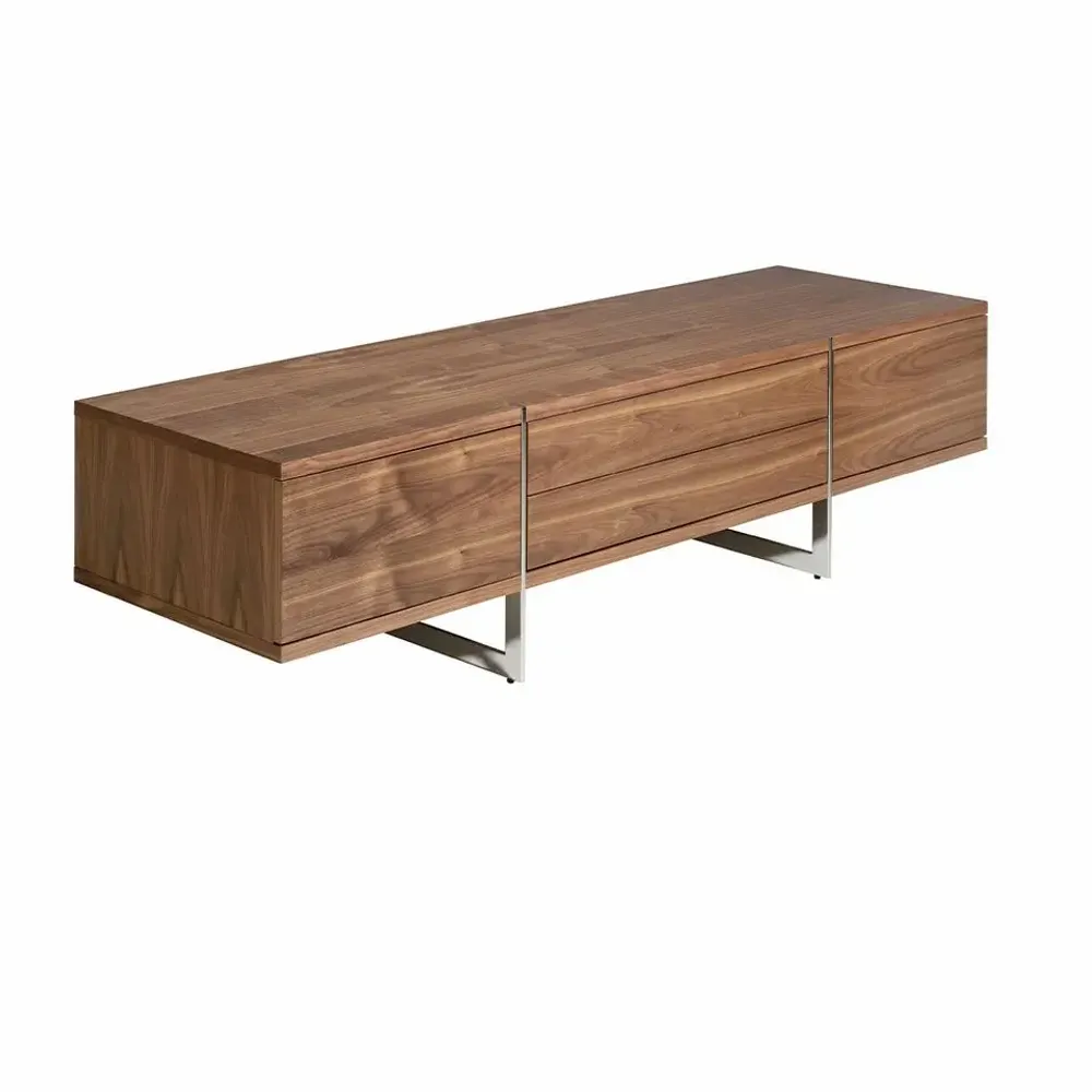 Sideboards - Walnut TV cabinet with steel legs - ANGEL CERDÁ