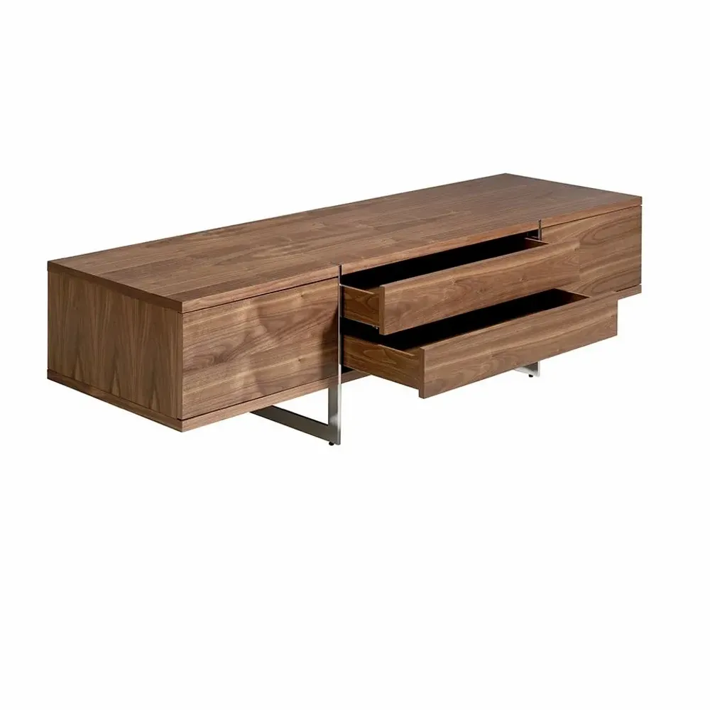 Sideboards - Walnut TV cabinet with steel legs - ANGEL CERDÁ