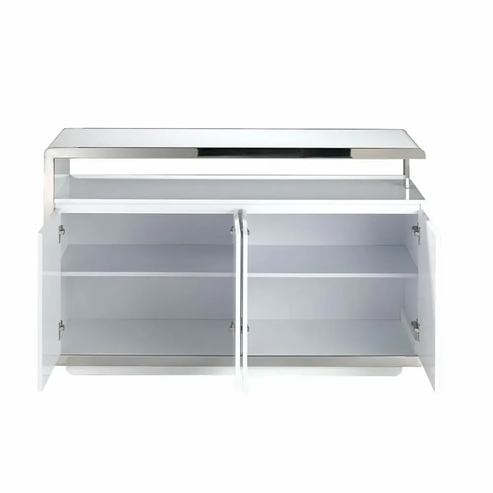 Office furniture and storage - White sideboard with steel structure - ANGEL CERDÁ