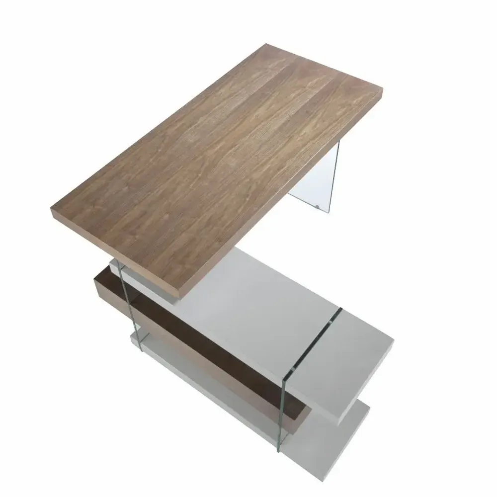 Mobilier et rangements pour bureau - Bureau en noyer et verre - ANGEL CERDÁ