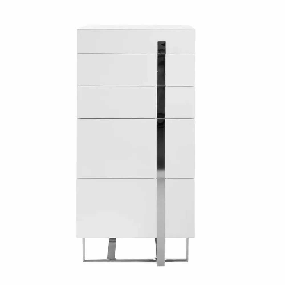 Chests of drawers - Chiffonier white and chromed steel - ANGEL CERDÁ