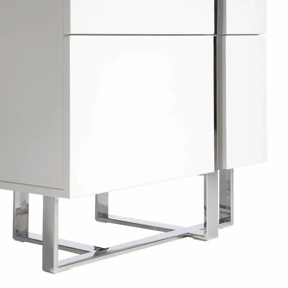 Chests of drawers - Chiffonier white and chromed steel - ANGEL CERDÁ