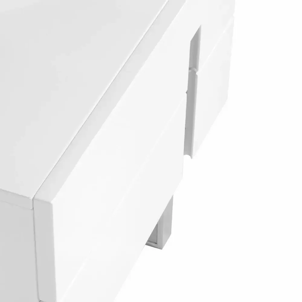 Night tables - White and steel bedside table - ANGEL CERDÁ