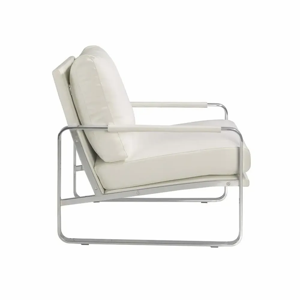 Armchairs - White leatherette upholstered armchair - ANGEL CERDÁ