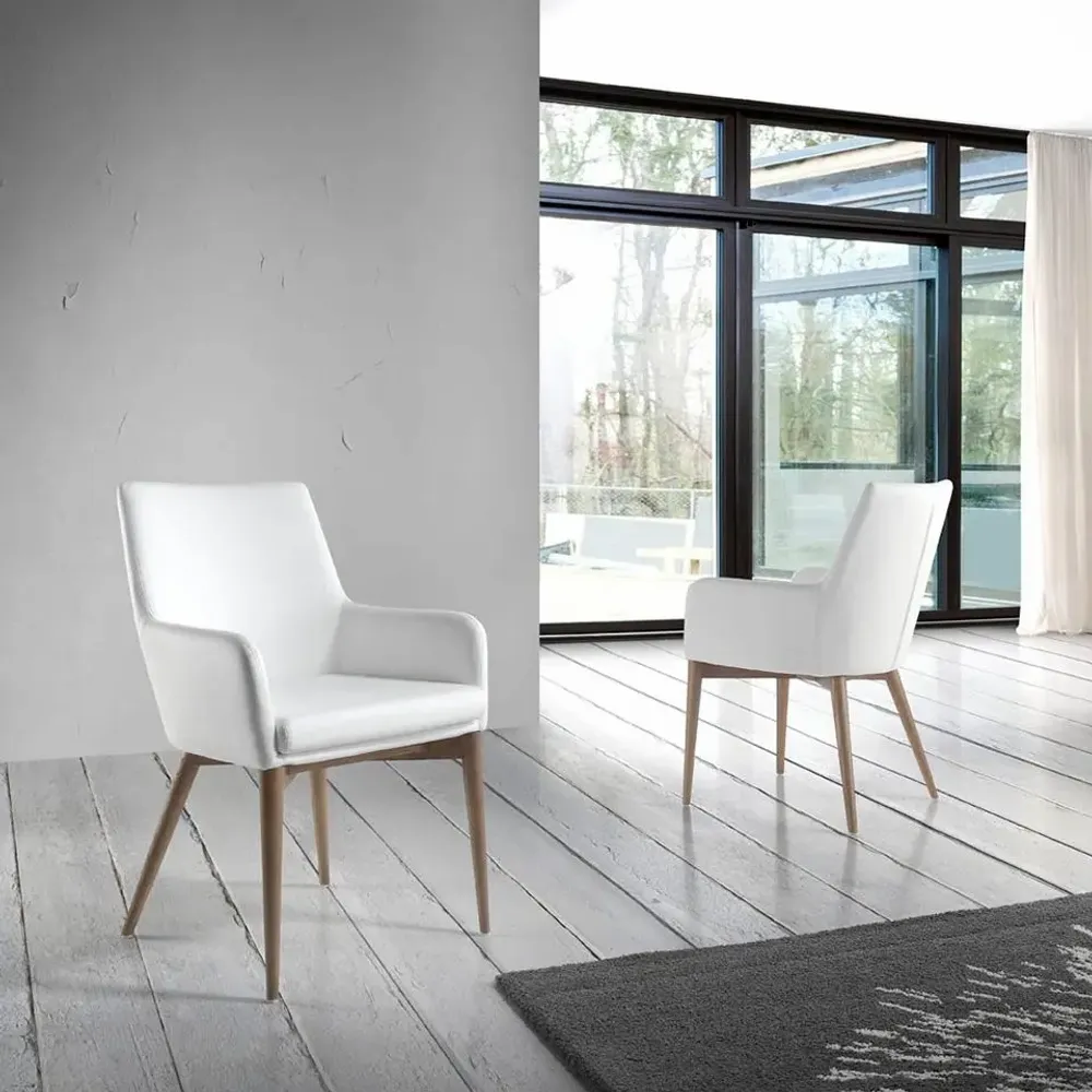 Chaises - Chaise de table à manger rembourrée en simili cuir - ANGEL CERDÁ