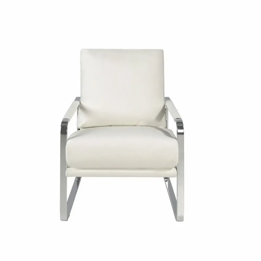 Armchairs - White leatherette upholstered armchair - ANGEL CERDÁ