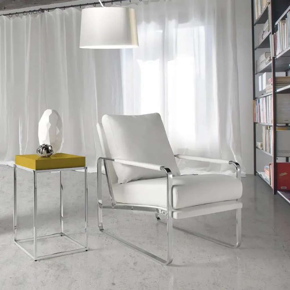Armchairs - White leatherette upholstered armchair - ANGEL CERDÁ