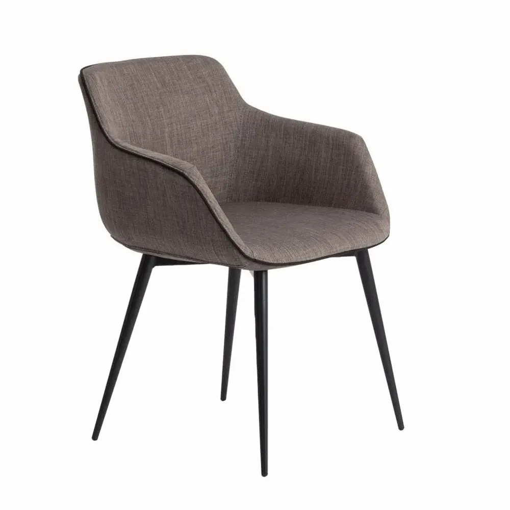 Chairs - Gray dining armchair and black piping - ANGEL CERDÁ
