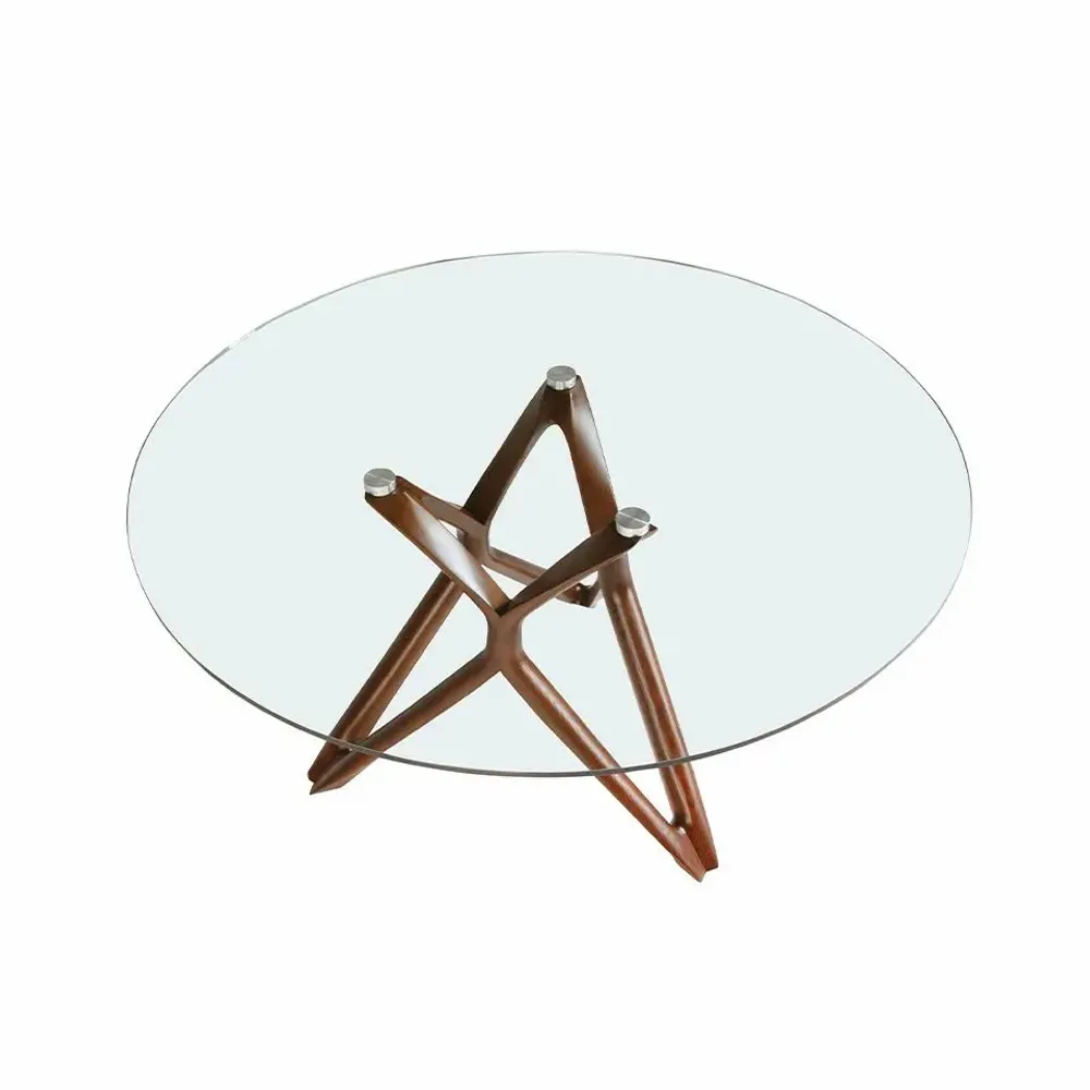 Tables Salle à Manger - Table de salle à manger ronde en verre et bois - ANGEL CERDÁ