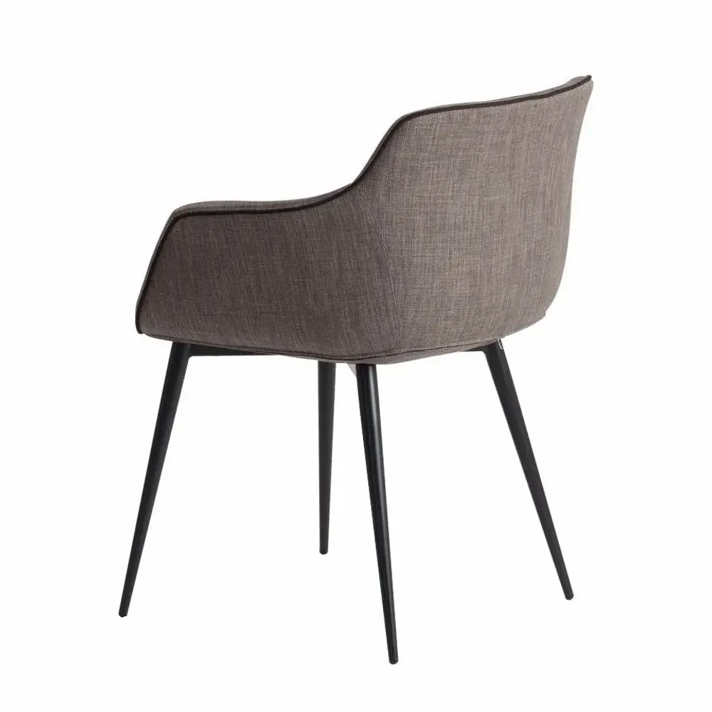 Chairs - Gray dining armchair and black piping - ANGEL CERDÁ