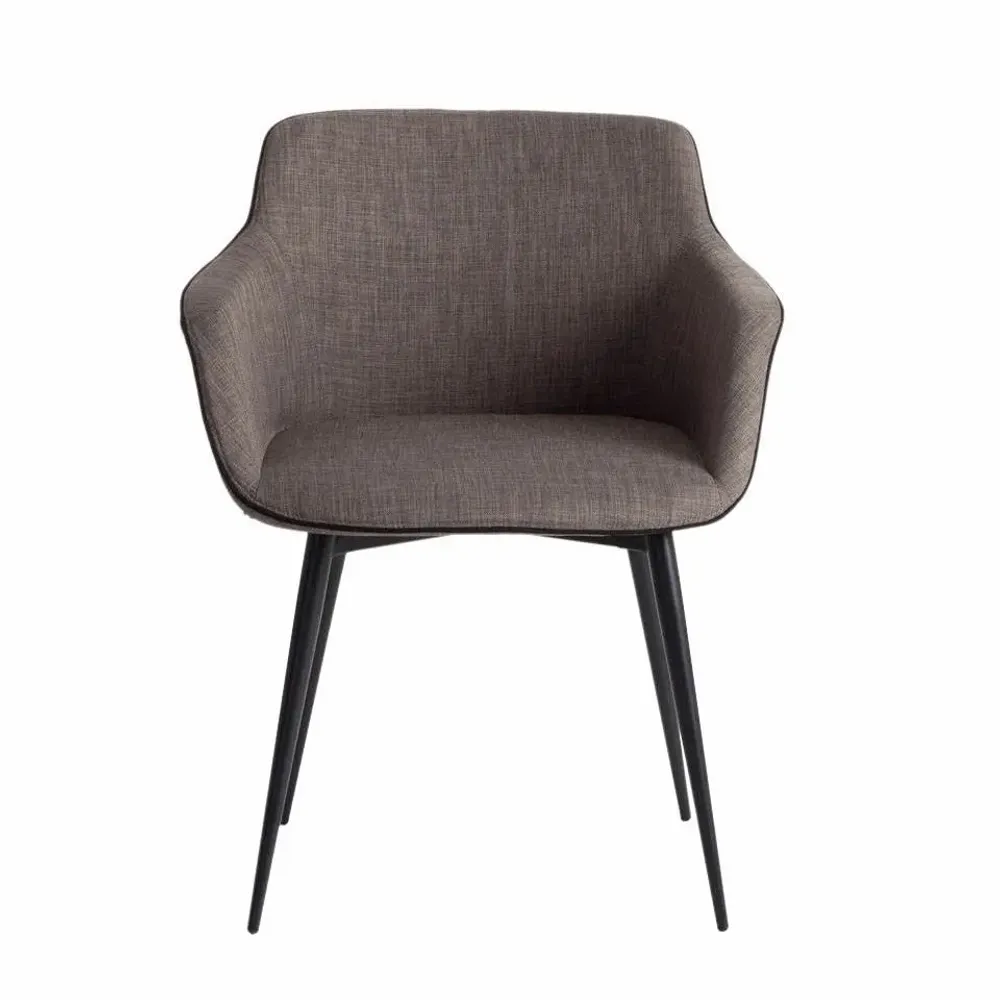 Chairs - Gray dining armchair and black piping - ANGEL CERDÁ
