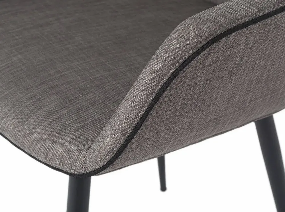 Chairs - Gray dining armchair and black piping - ANGEL CERDÁ
